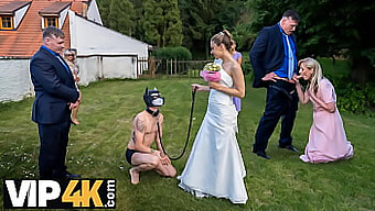 Pet Play And Kinky Love Scene In The Village With Shaved European Beauties